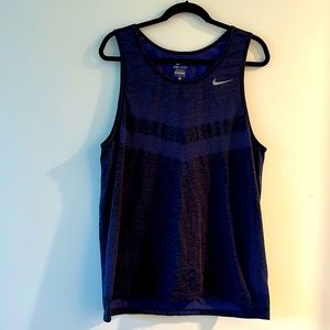 Blue Nike rise tank top.